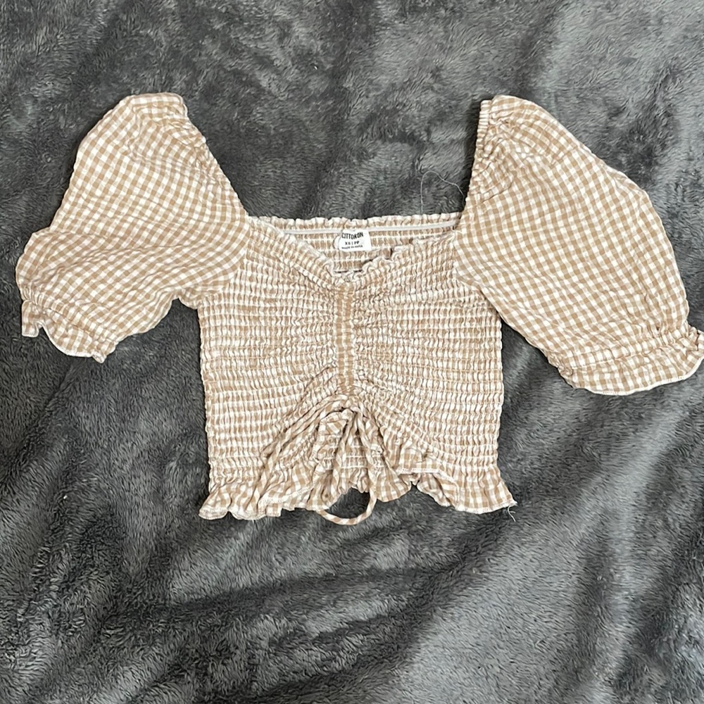 cotton on gingham crop top